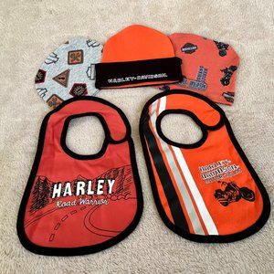 HARLEY DAVIDSON INFANT BOYS BEANIES AND BIBS